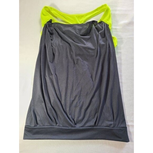 BCG Black & Neon Green Tank Top Size Medium Built-In Bra Athletic Shirt - Picture 2 of 6
